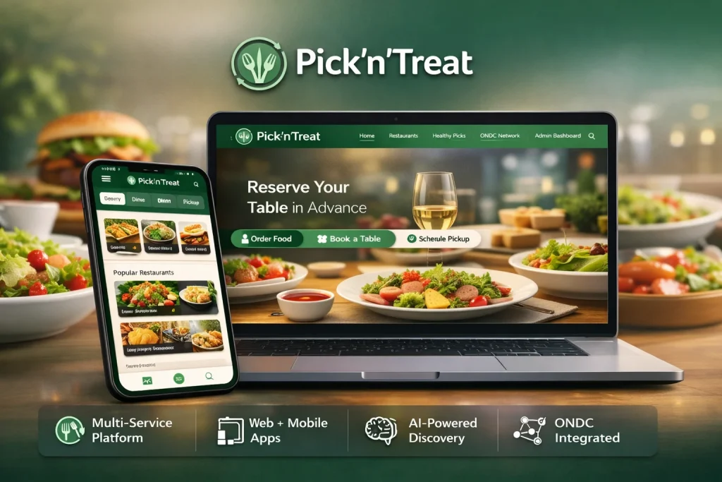 Pick’n’Treat : Multi-Service Food Platform with AI & ONDC Integration PicknTreat hero 1